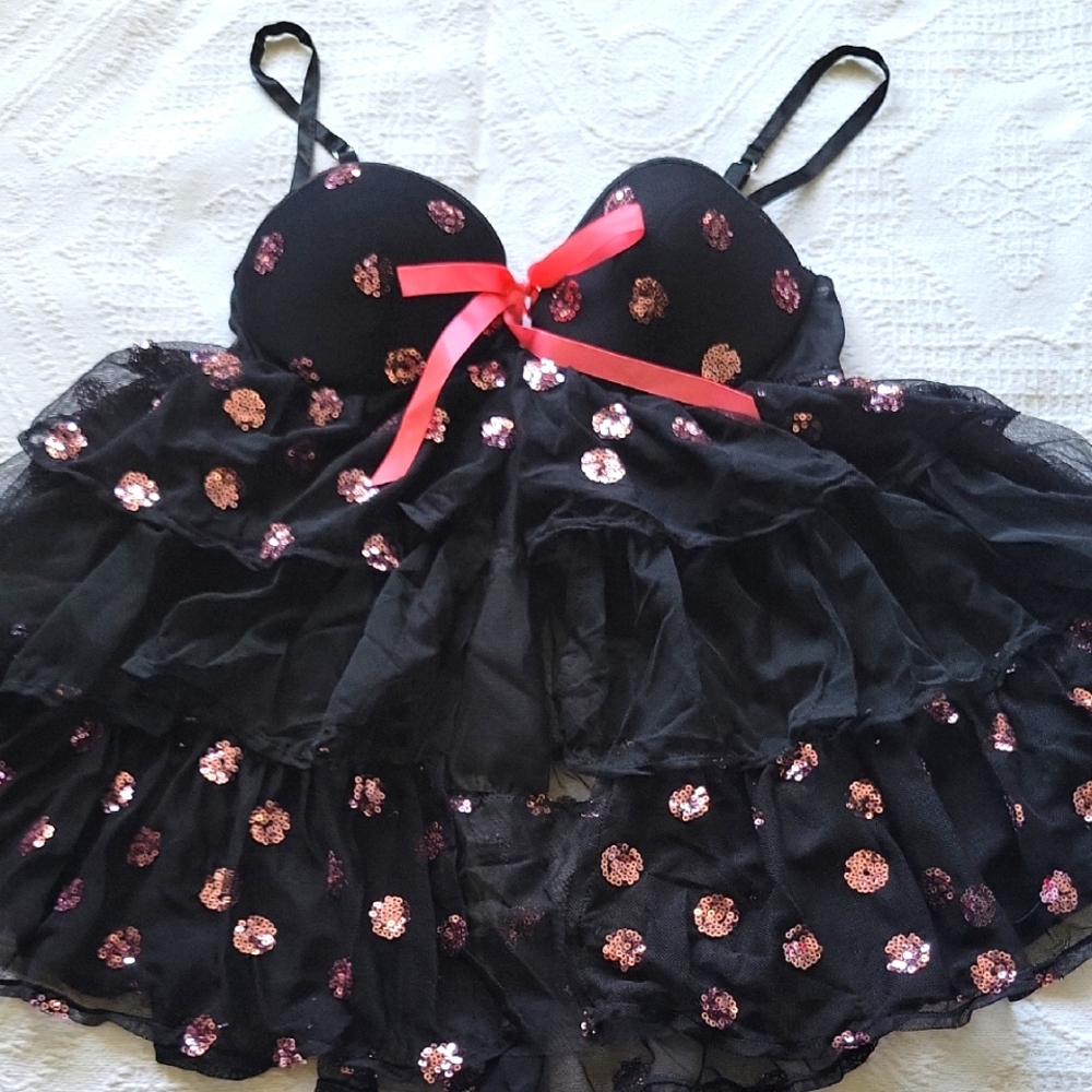 Black Lingerie with Pink Accents